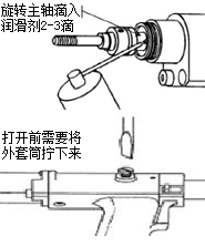工具每拉鉚工作2000次，打開本體堵頭加入液壓油，確保工具的拉力及行程，以后每3000次拉鉚工作后注入液壓油一次。