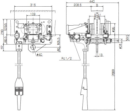 endo氣動(dòng)滑車MTH-1T-5參數(shù)圖