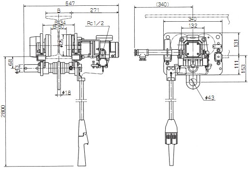 endo氣動(dòng)滑車MTH-2T-5參數(shù)圖